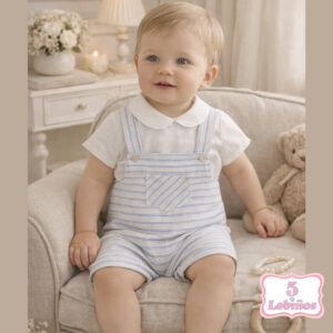 conjunto bebe niño peto rayas azul verano 2026