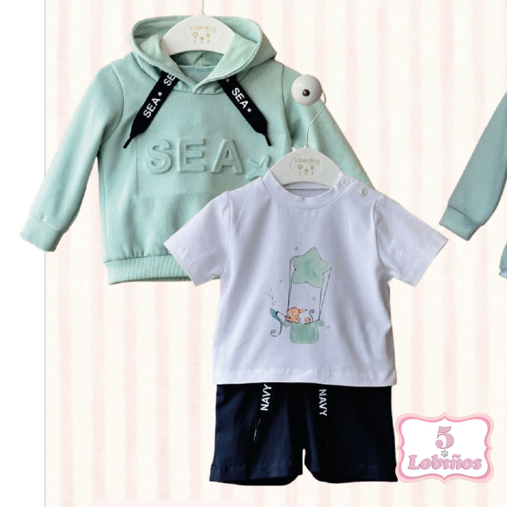 conjunto bebe niño water green valentina bebes verano 2026