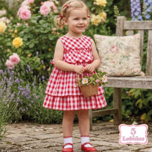 vestido bebe niña cudros rojos miranda verano 2026