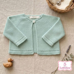 chaqueta corta bebe y niña verde agua pecesa verano