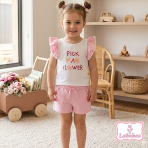 conjunto niña flower verano 2026