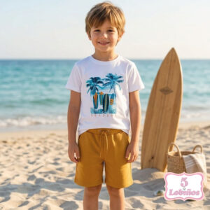 conjunto niño palmeras