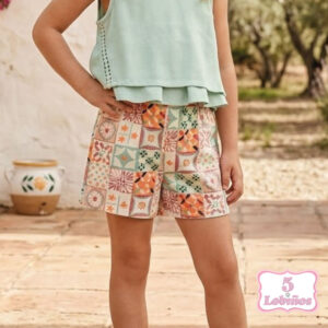 short niña floral multicolor zippy verano 2026