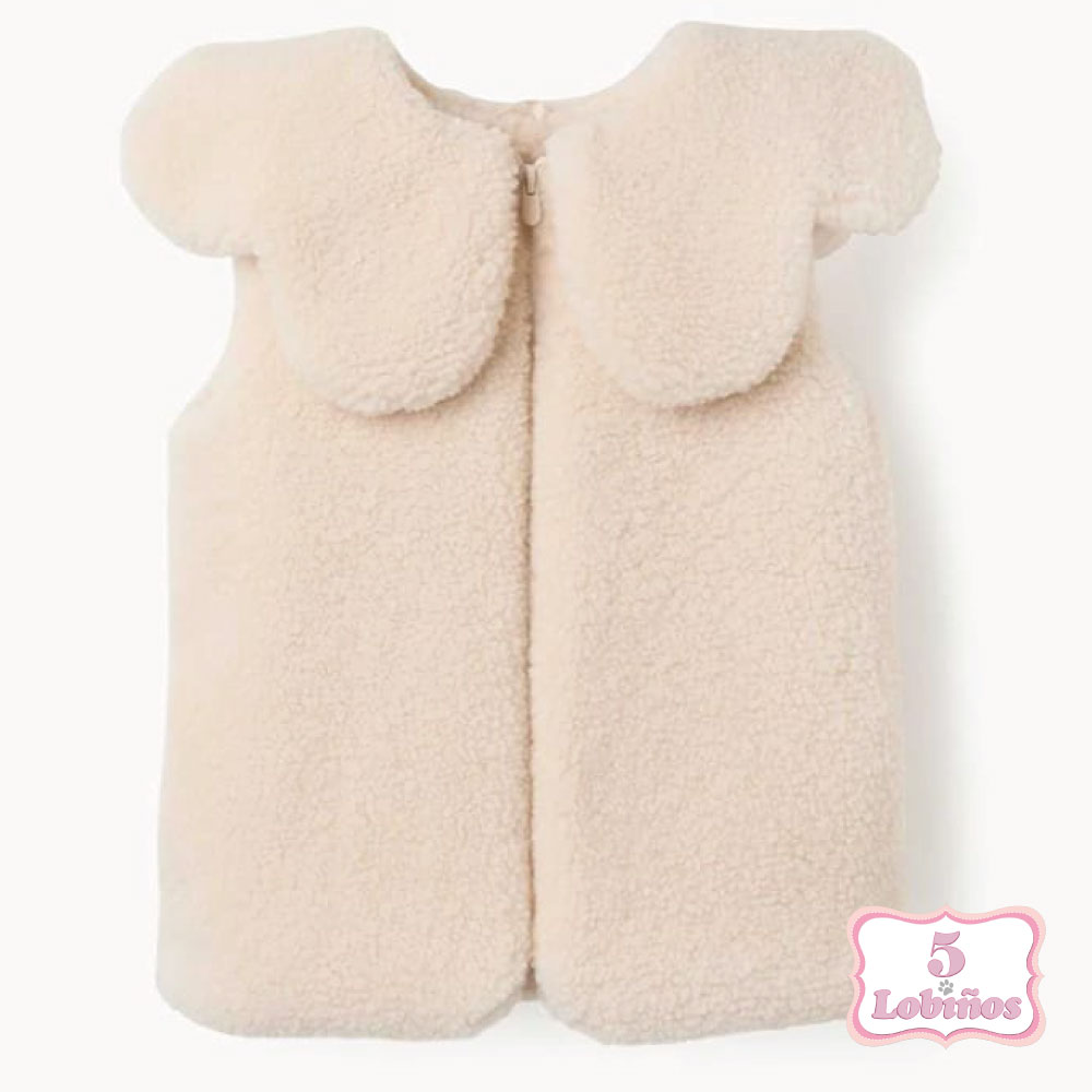 Chaleco niña sherpa crudo zippy invierno 2026 1