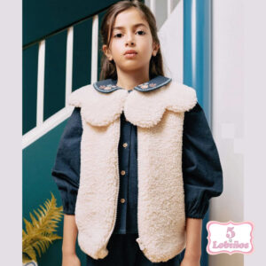 Chaleco niña sherpa crudo zippy invierno 2026