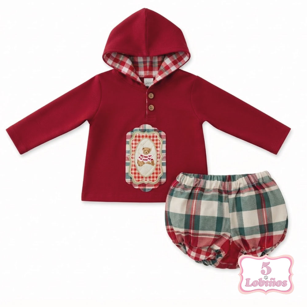 Conjunto bebe niño navidad osito invierno 2026 1