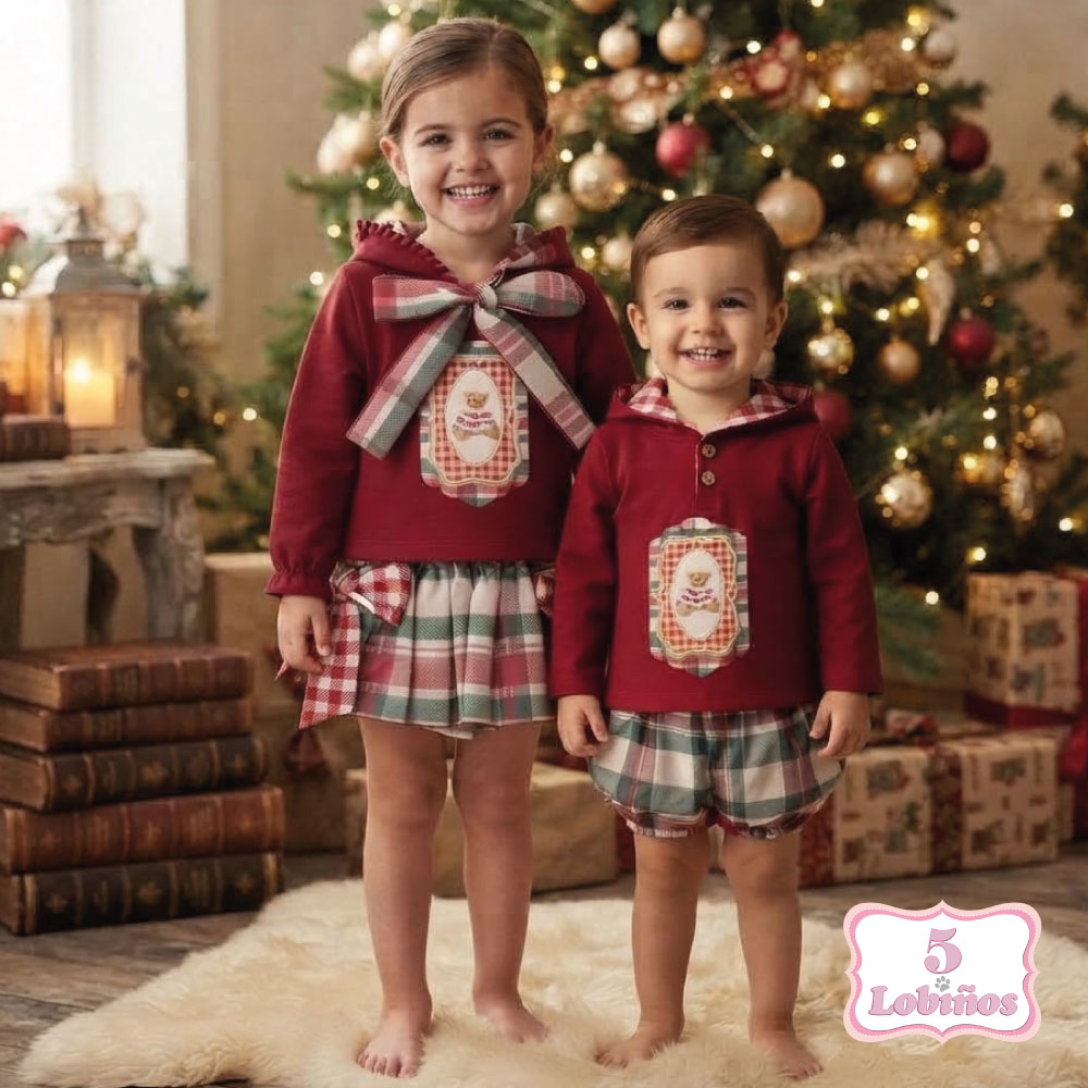 Conjunto bebe niño navidad osito invierno 2026 2
