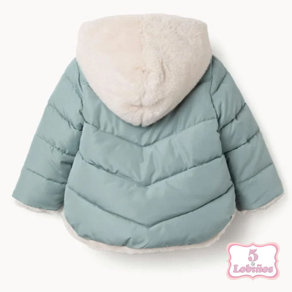 abrigo acolchado bebe niña verde claro zippy invierno 2026 3