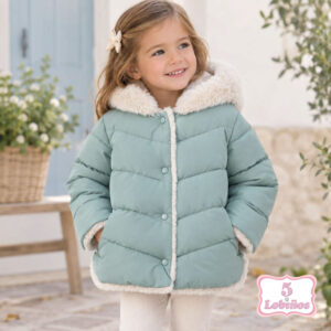 abrigo acolchado bebe niña verde claro zippy invierno 2026