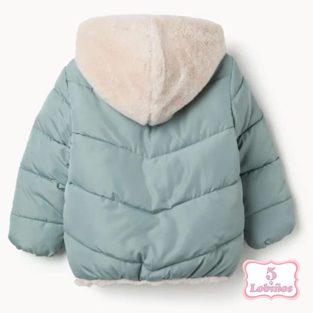 abrigo niña acolchado verde claro zippy invierno 2026 1