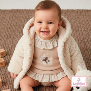 abrigo pelito bebe rombos avellana mac ilusion invierno 2026
