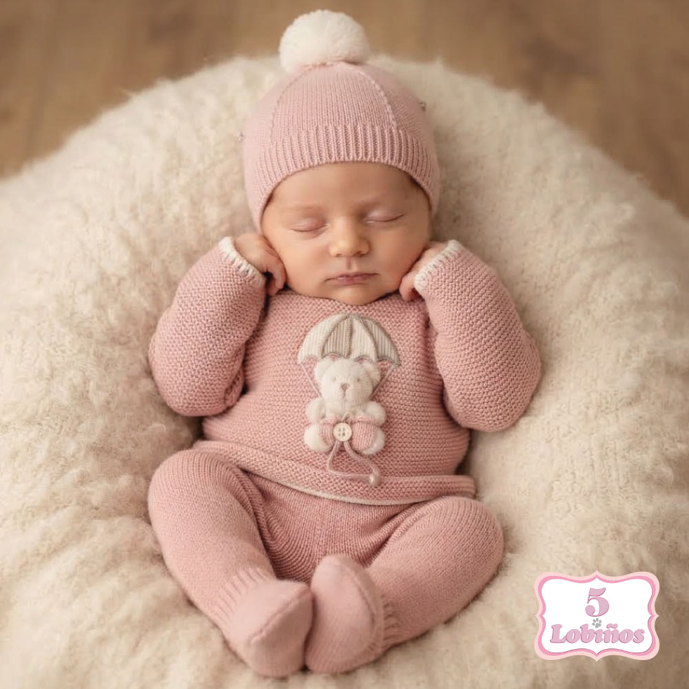 conjunto punto BEAR IN A PARACHUTE rosa mac ilusion invierno 2026