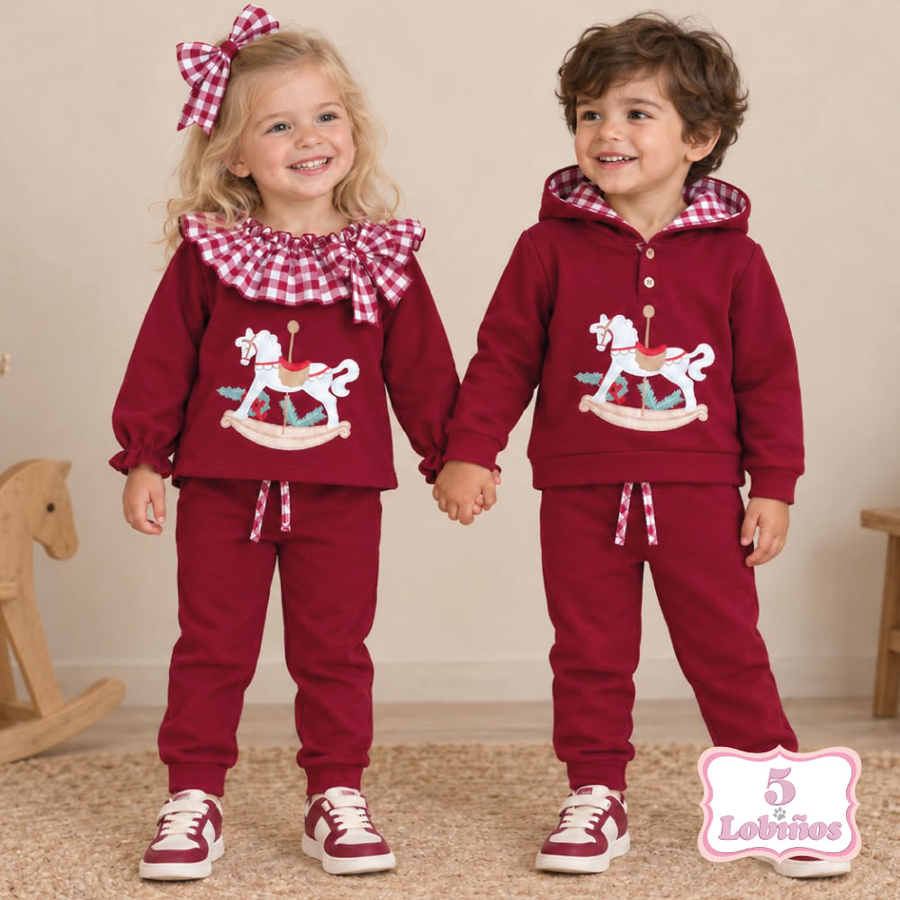 Conjunto bebe niño caballo balancín invierno 2026. 2