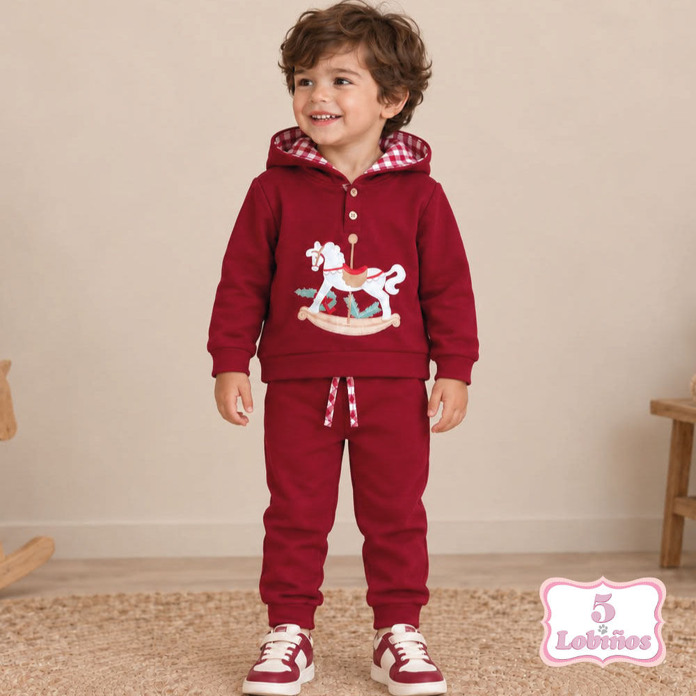 Conjunto bebe niño caballo balancín invierno 2026