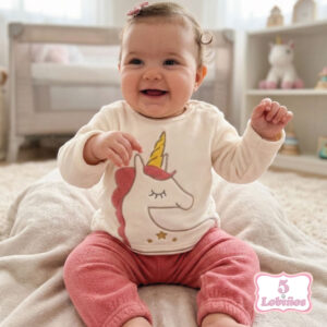 Pijama bebe niña coralina unicornio zippy invierno