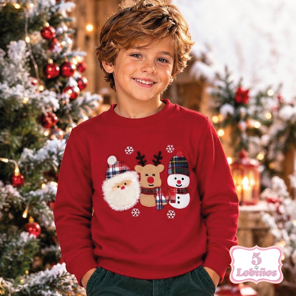Sudadera navideña papa noel unisex niño y niña invierno 2026. 1
