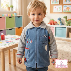 bata bebe coralina dino azul invierno