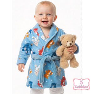 bata bebe coralina invierno ositos azul