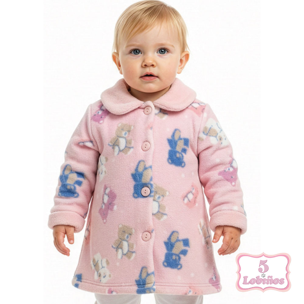 bata bebe coralina invierno ositos rosa