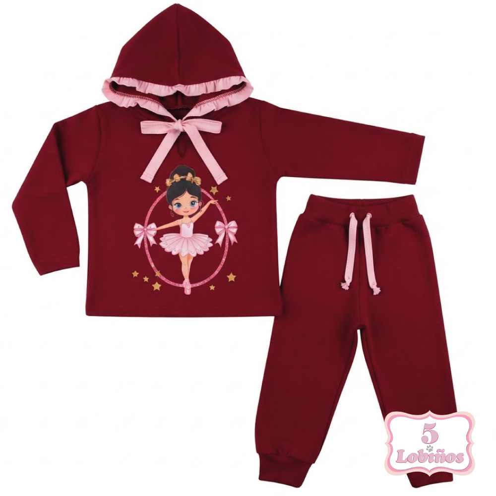 chandal bebe niña bailarina granate invierno 2026. 1
