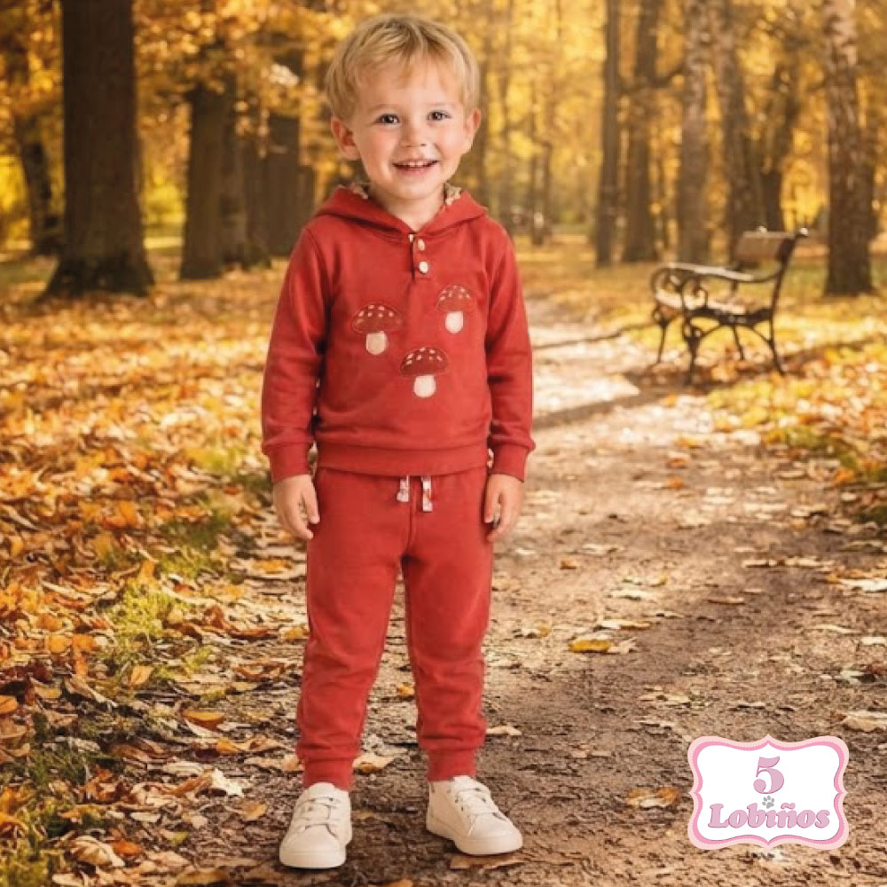 chandal bebe niño setas teja invierno 2026.