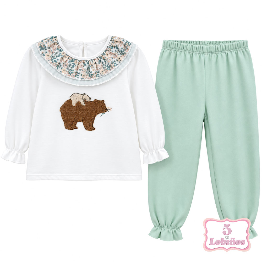 conjunto bebe niña mamá oso invierno 2026 1