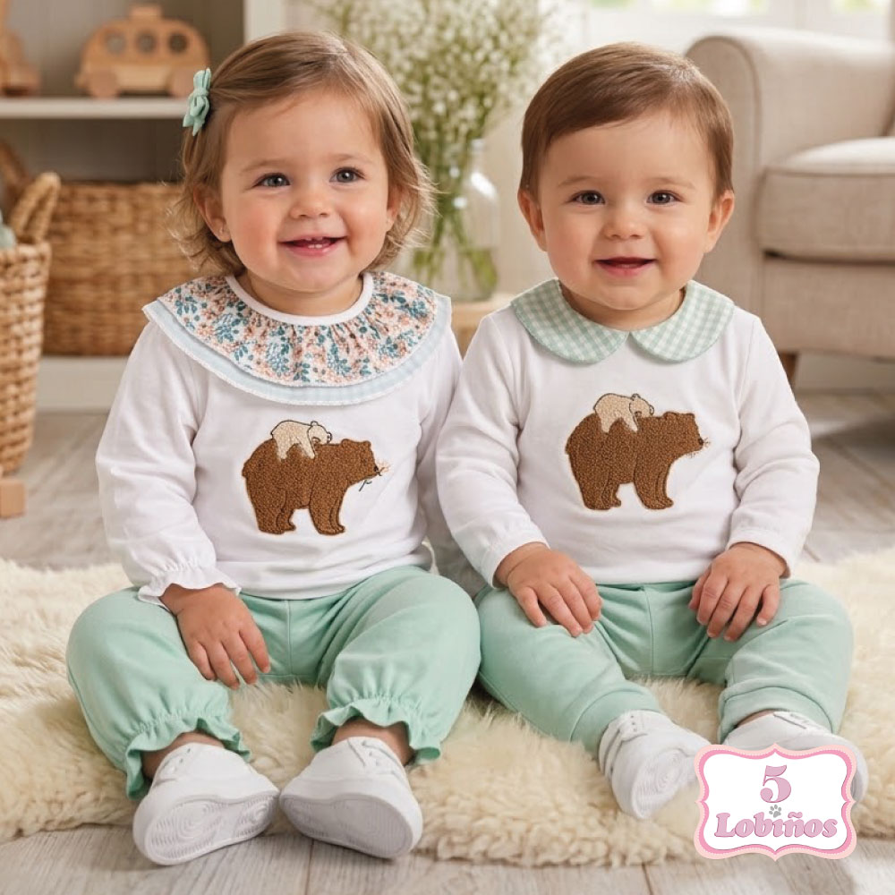 conjunto bebe niña mamá oso invierno 2026 2