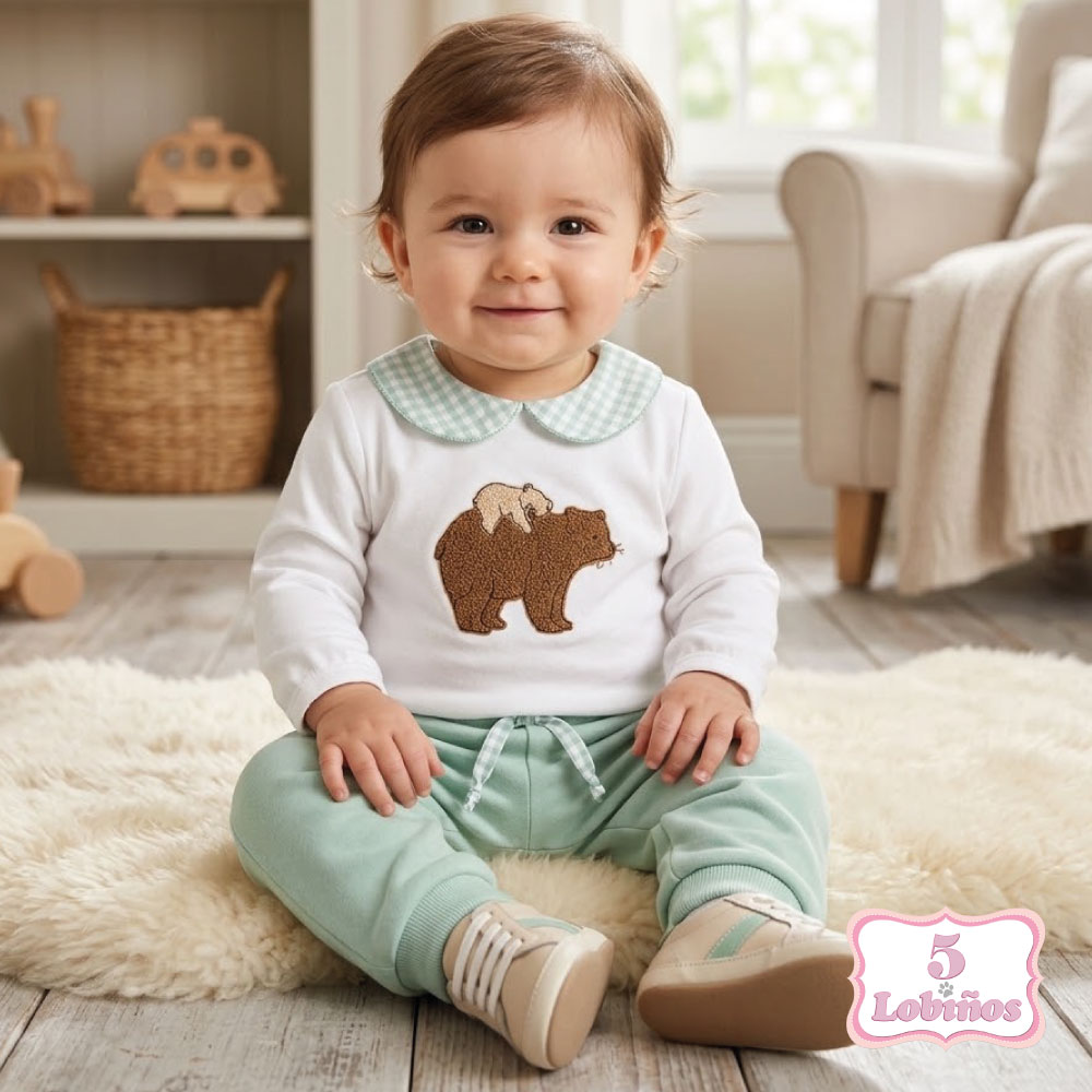 conjunto bebe niño mamá oso invierno 2026