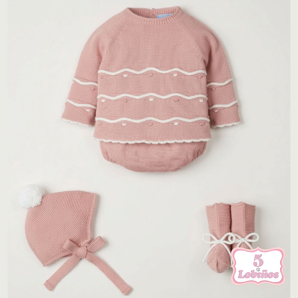conjunto bebe niño punto OLYMPO WAVE rosa mac ilusion invierno 2026 1