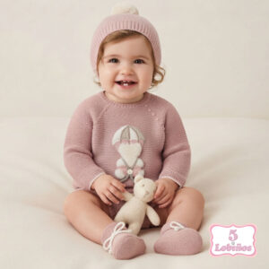conjunto corto punto bebe BEAR IN A PARACHUTE rosa mas ilusion invierno 2026