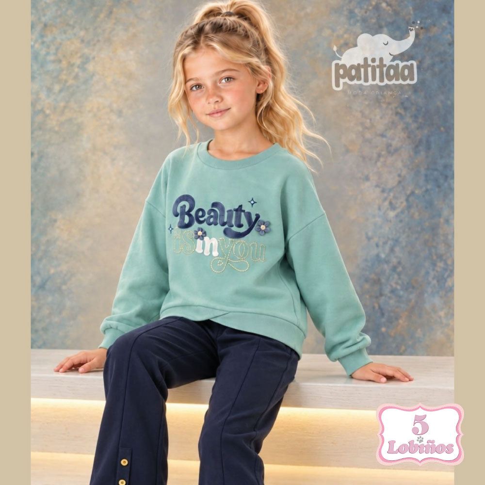 conjunto niña beauty verde patitaa invierno 2026 2
