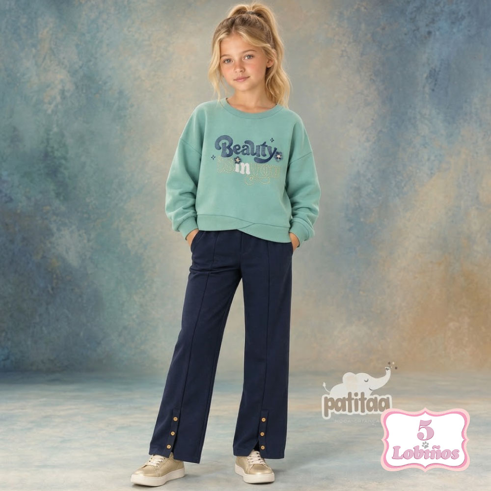 conjunto niña beauty verde patitaa invierno 2026