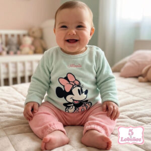 pijama bebe coralina minnie verde y rosa invierno zippy