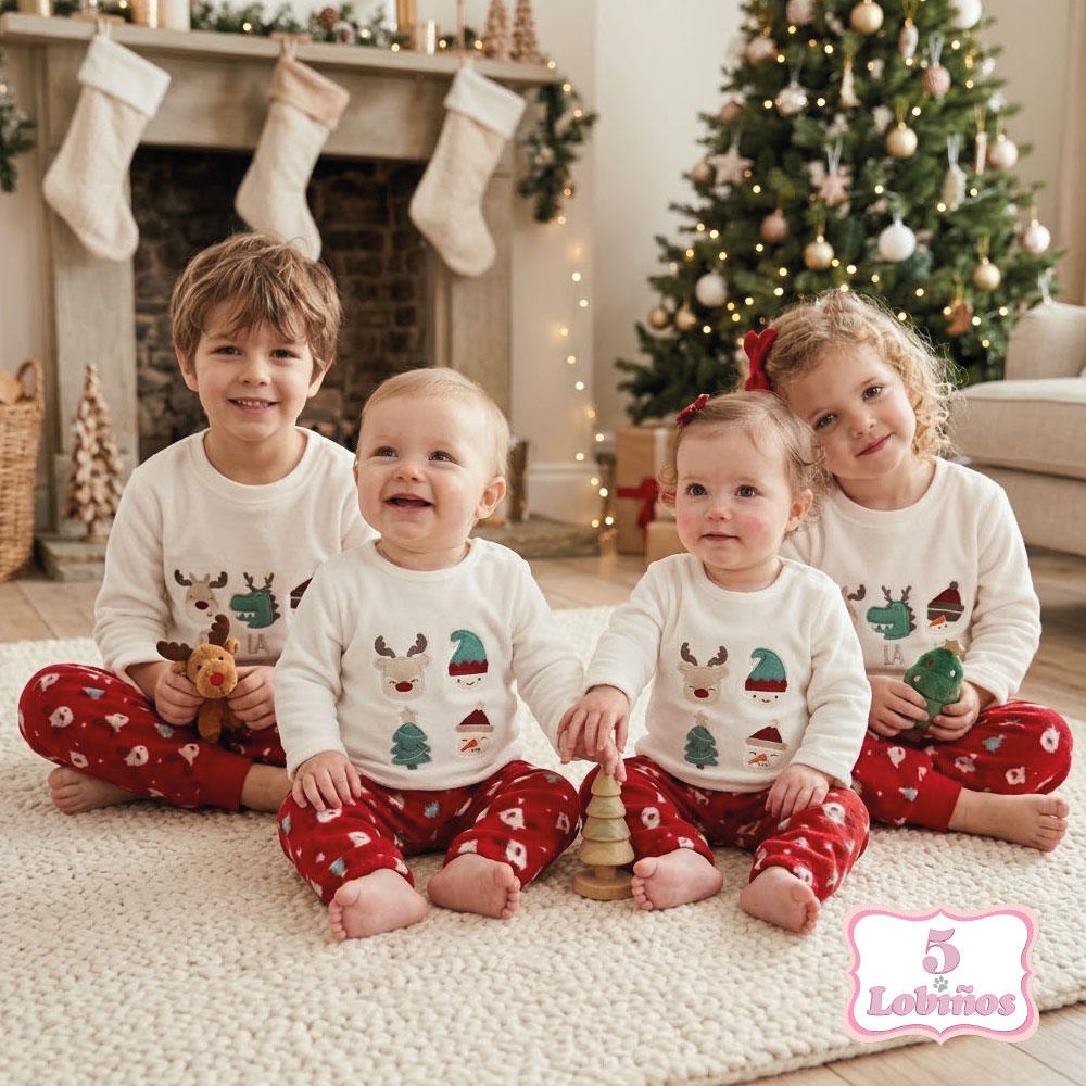 pijama niños navidad coralina invierno zippy